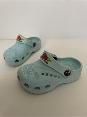 Crocs Disney Pixar Cars Lightning McQueen Kids C4/C5 Blue Clogs Sandals